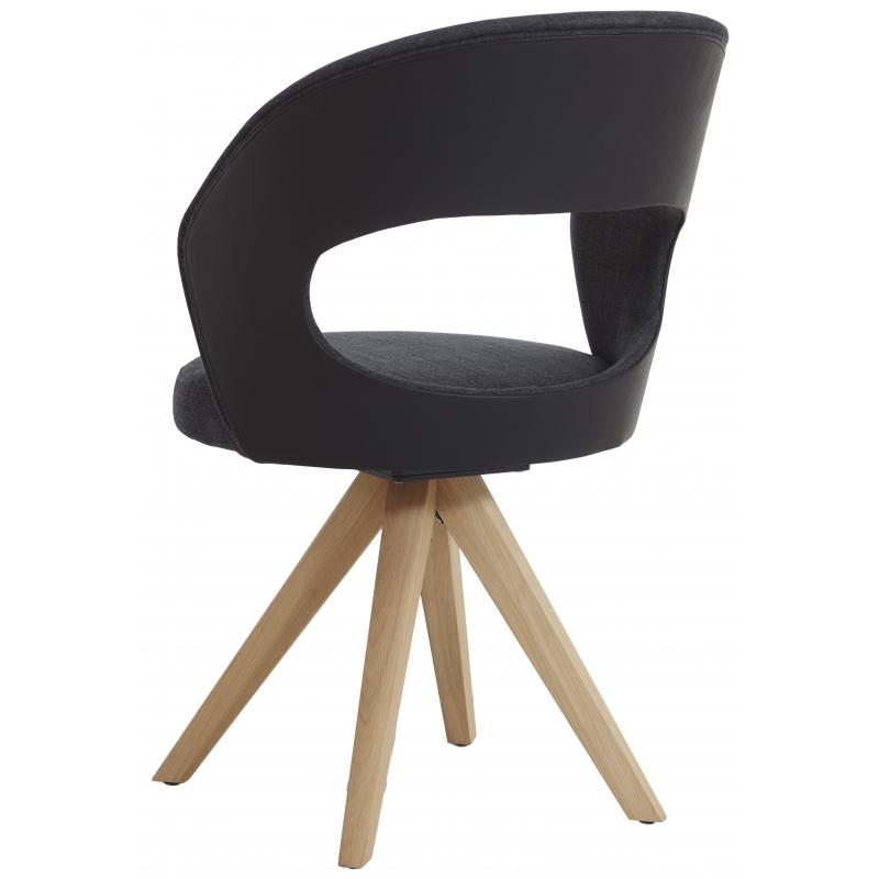 Runa Rene Fixed Dining Chair In Fabric & Leather